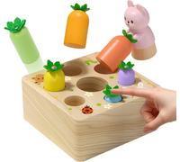 Montessori Wooden Toy for Children 1 Year and Above,Interactive Learning Game with Pop-Up Carrots,Magnetic Fishing Game and Sorting Game for Fine Motor Skills,Birthday or Christmas Gift Idea