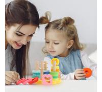 Montessori Wooden Toys Colorful Shape Sorter Stacking Toys Wooden Toys for Early Development Fine Motor Skills Puzzles for 1 2 3 Years Old Boys Girls (Lion)