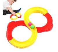 montessory Race Track Track Toy - Game de bille de développement de moteur Fine Skillement, coureur de rampe à roulettes interactifs pour apprentissage précoce, jouet d'activité éducative, cadeau d'an
