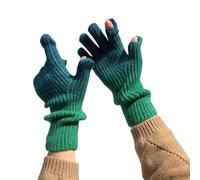 Montesy 1 paire de gants thermiques à 2 doigts pour écran tactile pour femme - En tricot extensible - Chaud - Pour l'hiver - Pour smartphones et textes