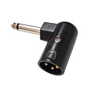 Montesy Adaptateur coudé droit 6,35 mm vers XLR mâle/femelle pour guitare, claviers et tables de mixage pour améliorer la connexion convertisseur