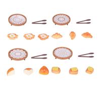 Montesy Assiette à gâteau en alliage pour maisons de poupées, accessoires pour jeux en toute sécurité, gâteau en métal pour maisons de poupées