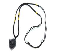 Montesy Collier avec pendentif en pierre de tourmaline avec cordon rétractable - Collier unique en pierre naturelle - Chaîne clavicule - Cadeau délicat, as the pic show, Pierre de jais, Pas de gemme