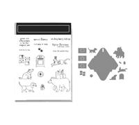 Montesy Easy Christmas Matrice de découpe en métal avec tampon en silicone transparent pour scrapbooking Assemblage facile