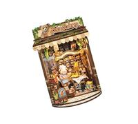 Montesy Ensemble de construction de boulangerie miniature en bois naturel avec motifs détaillés, facile à assembler, jouet éducatif pour adolescents et adultes