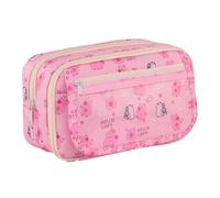 Montesy Grande trousse à crayons de grande capacité avec fermeture éclair - Trousse de maquillage de voyage pour étudiantes et femmes, rose, as the pic show