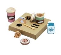 Montesy Jeu de rôle en bois pour enfants, jeu de simulation éducatif, simulation de cuisine, ensemble de café interactif à emporter éducatif pour enfants