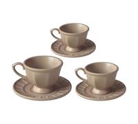 Montesy Lot de 3 meubles de maison de poupée française en métal avec tasses à café et soucoupes pour la construction de maisons de poupées françaises