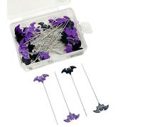 Montesy Lot de 50/100 épingles à coudre chauve-souris d'Halloween pour outils de broderie et de couture
