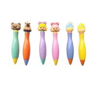 Montesy Lot de 6 stylos à bille courts et amusants de 0,7 mm pour écrire, journal, école, bureau