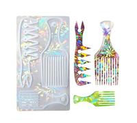 Montesy Moule holographique en résine pour enlever les poils d'animaux de compagnie - Peigne doux en silicone - Effet arc-en-ciel - Outil de toilettage pour animaux de compagnie