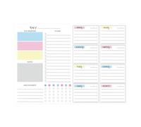 Montesy Planificateur hebdomadaire déchirable 52 couleurs pour une gestion efficace du temps et un suivi des objectifs sur papier pour étudiant