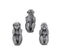 Montesy Statuette de trois singes de la sagesse avec inscription « See Not Hear Not Speak Not Evil » Décoration pour salon ou bureau