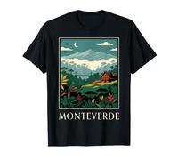 Monteverde Costa Rica Nuages Forêt Vintage Voyage Design T-Shirt