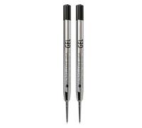 Monteverde Lot de 2 recharges gel sans capuchon pour stylos à bille de style Parker, pointe extra fine de 0,5 mm, noir, technologie d'écriture lisse pour Parker, Conklin, Schmidt, et plus encore