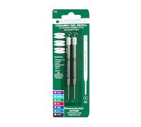 Monteverde Recharge Gel sans capuchon Pointe fine compatible Stylo à bille Parker - Bleu/Noir (Lot de 2)