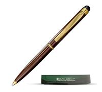 Monteverde USA Poquito Stylus Pen - Classic Brown | Stylo à bille compact en métal avec stylet capacitif | Rechargeable avec mini recharges à bille internationales standard D1
