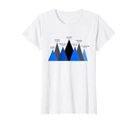 Montez Les Sept Sommets Les Plus Hauts des Montagnes T-Shirt, Femme, Blanc, L