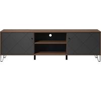 Montez table TV 2 portes, 2 tablettes, graphite.