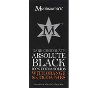 Montezuma's Absolute Black Lot de 6 plumes de cacao 100 % et barre d'orange 90 g