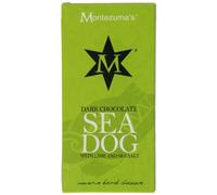 Montezuma's Sea Dog Dark chocolate Bar with sea salt and lime 100 g (Pack of 4)