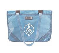 Montford Sacoche pour partitions de musique Bleu XL - Pour professeurs de musique et professionnels - Bandoulière - Poches pour téléphone, iPad, stylos, papeterie.
