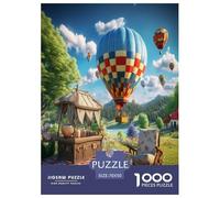 Montgolfière Adultes Puzzles Aérostats 1000 Pièces Jeu De Défi Familial Jeux Éducatifs Décoration Intérieure Cadeaux d'anniversaire pour Noël Tueur Ennuyeux 70x50cm/1000pcs