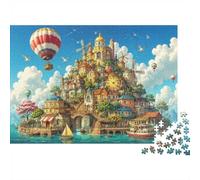 Montgolfière Architecture Mer Puzzle, 1000 Pièces Jeu Intérieur Adulte | 70x50cm Carton, Exercice Mental, Finition Surface Lisse, Amateurs De Puzzles, Réduction Du Stress