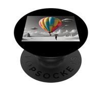 Montgolfière Colorée avec Ovnis PopSockets PopGrip Adhésif