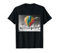 Montgolfière Colorée avec Ovnis T-Shirt