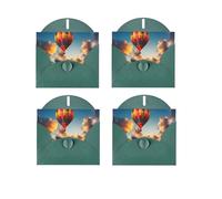 Montgolfière coucher de soleil horizontale, impression sur un seul côté, papier nacré, anniversaire, Halloween, Noël, Halloween, fête d'anniversaire, carte de vœux