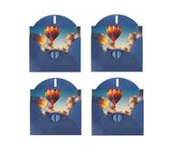 Montgolfière coucher de soleil horizontale, impression sur un seul côté, papier nacré, anniversaire, Halloween, Noël, Halloween, fête d'anniversaire, carte de vœux