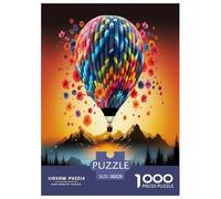 Montgolfière Puzzle 1000 Pièces Aérostats pour Adultes Jeu De Défi Familial Décoration Intérieure Jeux Éducatifs Cadeaux d'anniversaire pour Noël Tueur Ennuyeux 38x26cm/1000pcs