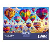 Montgolfières colorées 1000 Pièces Puzzle Puzzle Adultes Carton Recy ctivité Éducative Sympa, Jeu À La Maison, Super Cadeau pour Les Familles Qui Adorent Les Puzzles 52x38cm/1000pcs