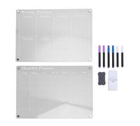 Monthly and Weekly Planning Board Set Clear Acrylic Dry Erase Board Schedule List Planner Calendar with 3 Colour Pens 15.7x11.8in for Kitchen Fridge Organisation