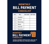 Monthly Bill Payment Checklist: Tracker Simple Bill Organizer with 160 Pages for Easy Expense & Payment Tracking (8.5x11)”
