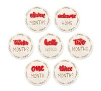 Monthly Growth Signs - 7 Pieces Double Sided 3D Picture Signs | Reusable Home Decor Photo Props, Wooden Birth Growth Cards for Kids Room Living Room