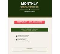 MONTHLY OPERATIONS LOG - RESTAURANT EDITION: RESTAURANT · BAR · BRASSERIE Procedures · Hygiene · Scheduling · Recipes · Review HACCP / FOOD SAFETY ... · Cleaning plan · Traceability ESTABLISHMENT
