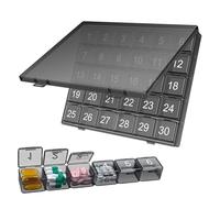 Monthly Pills Storage Containers Monthly Pill Case | Personal Pill Organizers Travel Box PillCases With Large Capacity, Squeeze To Open For Supplements