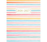 Monthly Planner 2026-2027: Modern Pastel Watercolor Rainbow ~ Monthly Calendar for Women, 24 Months 2026 - 2027 Large 8 x 10, 2 Year 26, 27 Agenda Book with To Do Lists, Contacts and Password Log