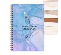 Monthly Planner - Paper 21.5X14.8Cm 235G | Yearly Schedule Notebook With Tabs Spiral Bound Journal | Productivity Time Management Agenda | Work Business Office School Home