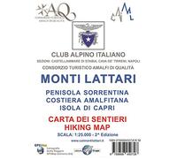 Monti Lattari. Penisola sorrentina. Costiera amalfitana. Isola di Capri. Carta dei sentieri scala 1:25000