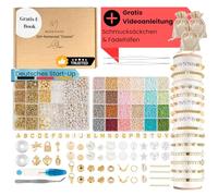 montivio Lot de perles pour bracelets, couleurs pastel, livre électronique et instructions vidéo (français non garanti) avec conseils et astuces, vous deviendrez rapidement un professionnel, perles de