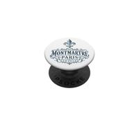 Montmartre Paris France Ornée Fleur de Lis Bleu Marine PopSockets PopGrip Adhésif