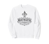 Montmartre Paris France Ornée Fleur de Lis Noir Sweatshirt