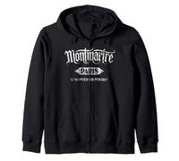 Montmartre Paris Le Quartier des Peintres Imprimé Vieilli Sweat à Capuche