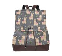 MONTOJ Adorable Yamma And Plants Sac de voyage en cuir Sac à dos Campus