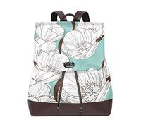 MONTOJ Arty Flower Painting Pattern cuir Sac de voyage Campus Sac à dos