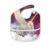 Montoj Bavoir pour bébé fille Motif cheval volant avec cheveux longs pour bave et dentition 6-24 mois