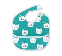 Montoj Bavoir pour bébé fille Motif tête de chat pour bave et dentition 6-24 mois